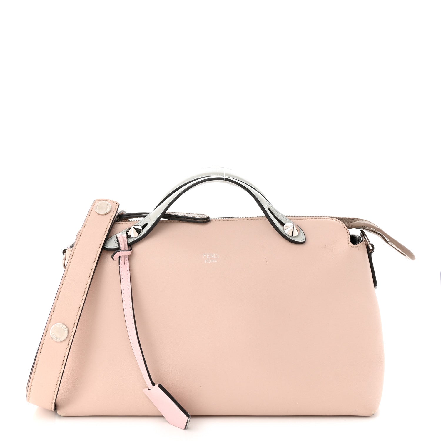 Fendi Vitello Dolce 4 Color Medium By The Way Boston Bag Soap Grigio Perla Multicolor 1 of 12