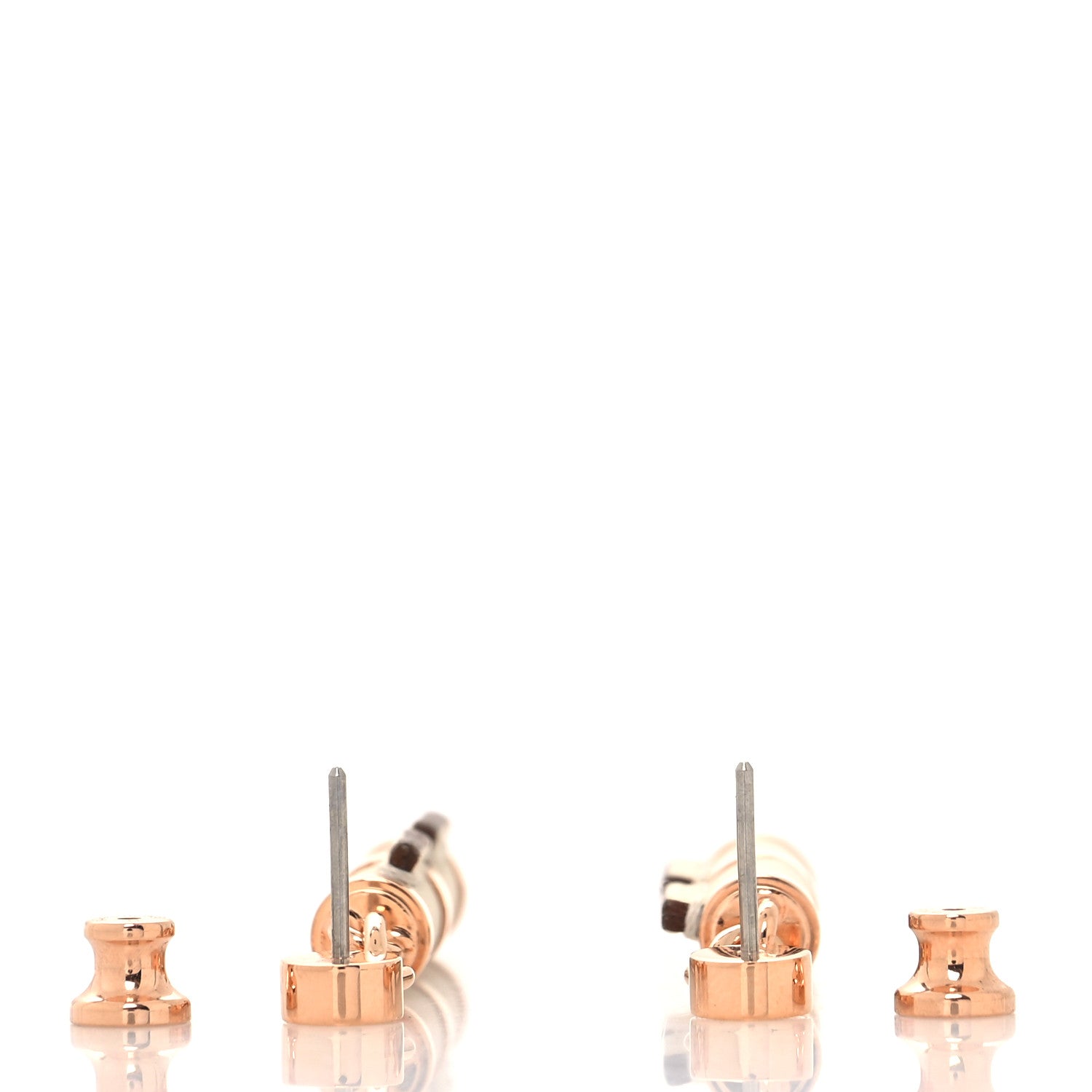 Hermes Rose Gold Plated Swift PM Charniere Earrings Craie 3 of 6