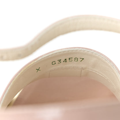 Chanel Patent Calfskin Pearl CC Wedge Sandals 39 Light Pink 13 of 14