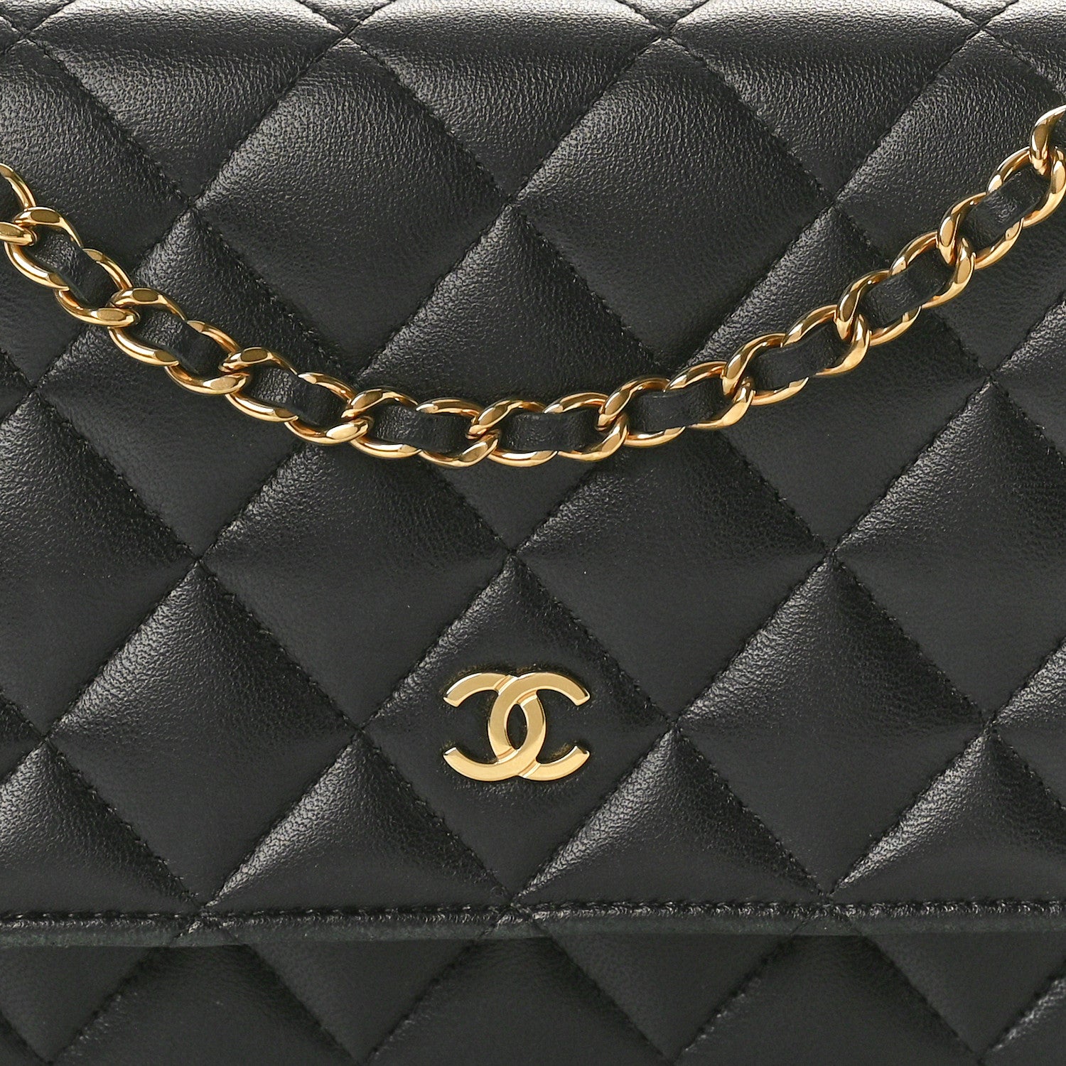 Chanel Lambskin Quilted Wallet On Chain WOC Black 8 of 10