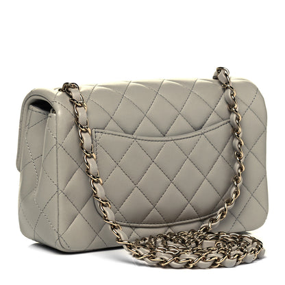 Chanel Lambskin Quilted Mini Rectangular Flap Grey 4 of 10