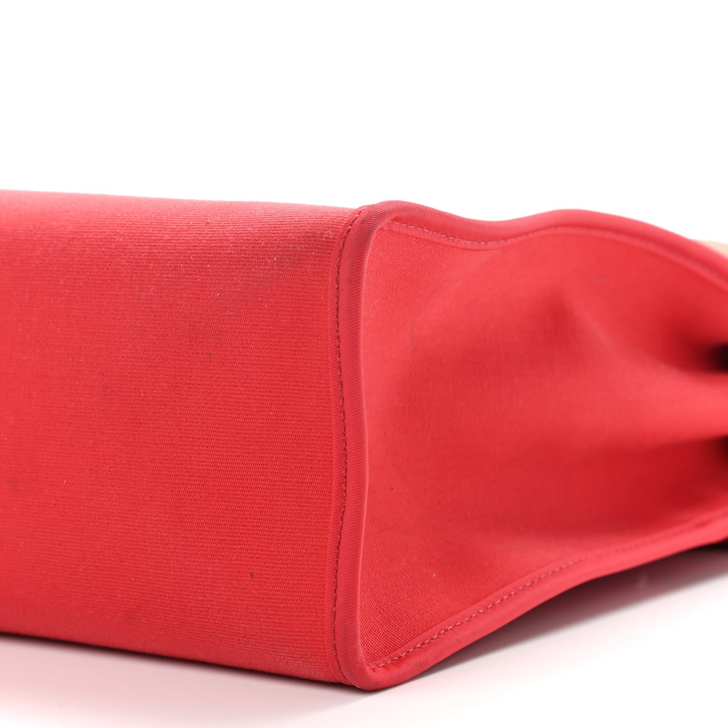 Hermes Vache Hunter Toile Herbag Zip 31 PM Rouge Tomate Natural 10 of 12