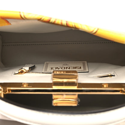 Fendi X VERSACE Vitello Seta Nappa Fendace FF Baroque Mini Peekaboo Iconic Satchel White Ice Gold 5 of 12