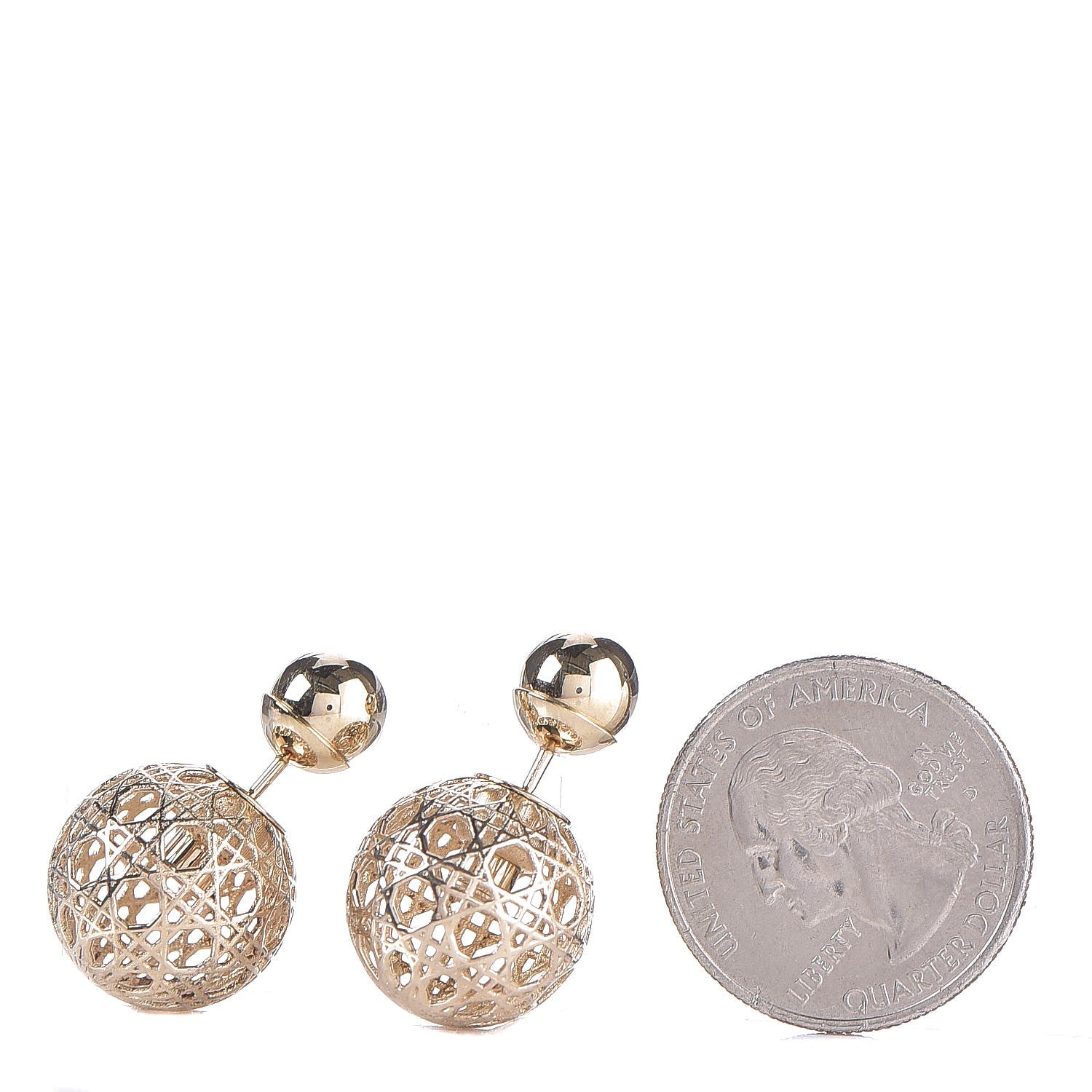 Christian Dior Cannage Mise En Dior Tribal Earrings Gold 2 of 3