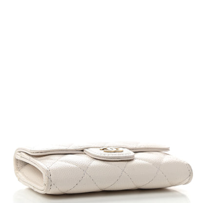 Chanel Caviar Quilted Flap Card Holder Wallet White 4 of 10