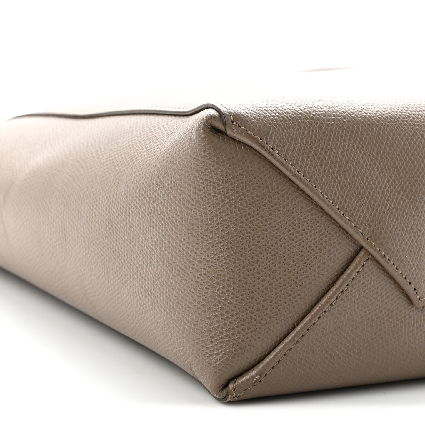 Grained Calfskin Small Vertical Cabas Taupe