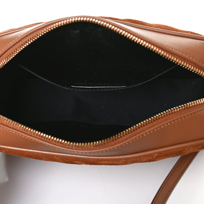 Saint Laurent Suede Matelasse Monogram Lou Camera Bag Cinnamon 5 of 10