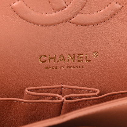 Chanel Lambskin Quilted Medium Double Flap Coral 6 of 10