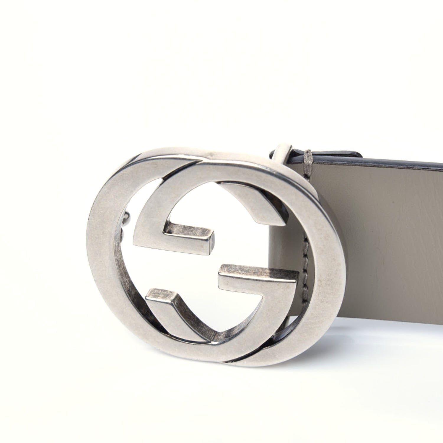 Gucci Selleria Calfskin Nickel Interlocking G 37mm Belt 85 34 Rocky 3 of 9