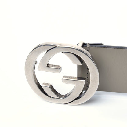 Gucci Selleria Calfskin Nickel Interlocking G 37mm Belt 85 34 Rocky 3 of 9