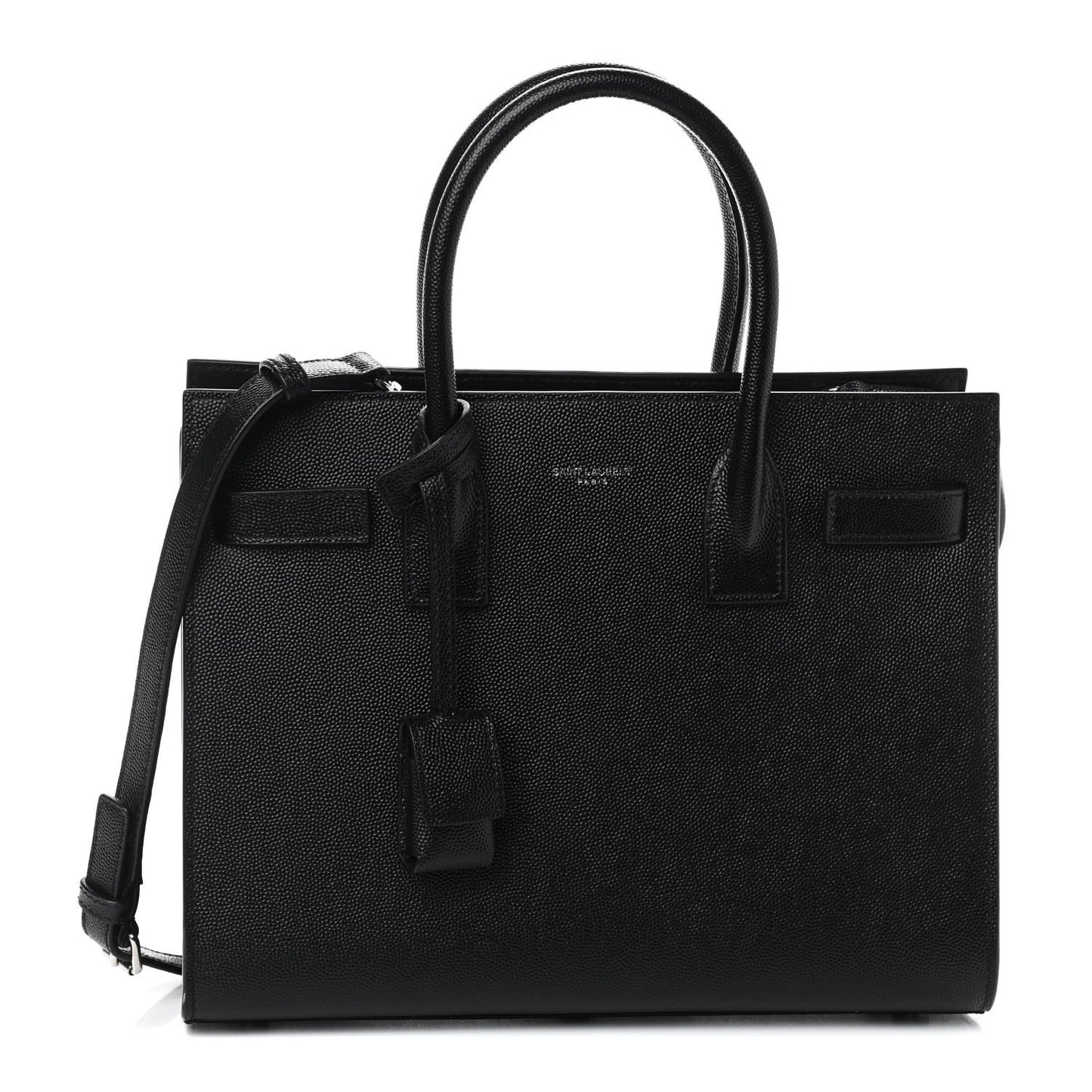Grained Calfskin Baby Sac De Jour Black