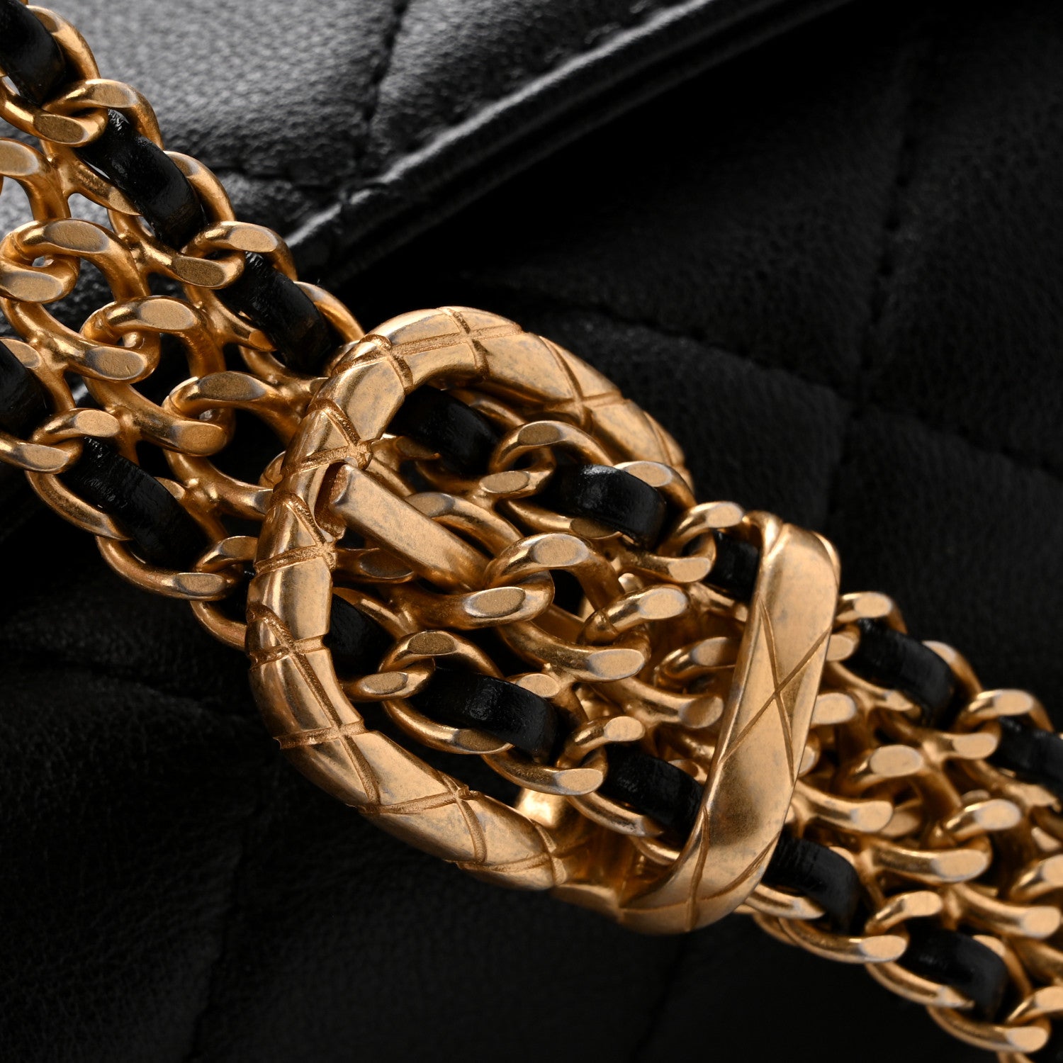 Chanel Calfskin Quilted Mini Chain Strap Flap Black 14 of 15