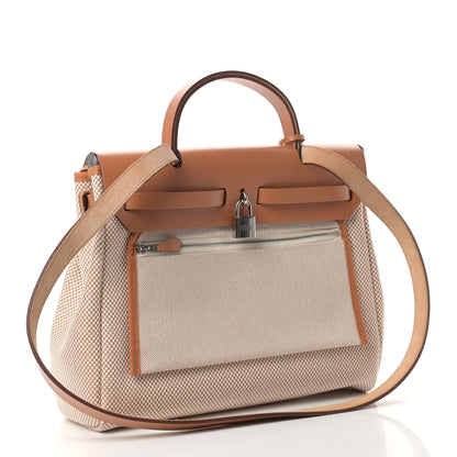 Hermes Vache Hunter Criss Viking Herbag Zip Retourne 31 PM Ecru Beige Naturel 3 of 10
