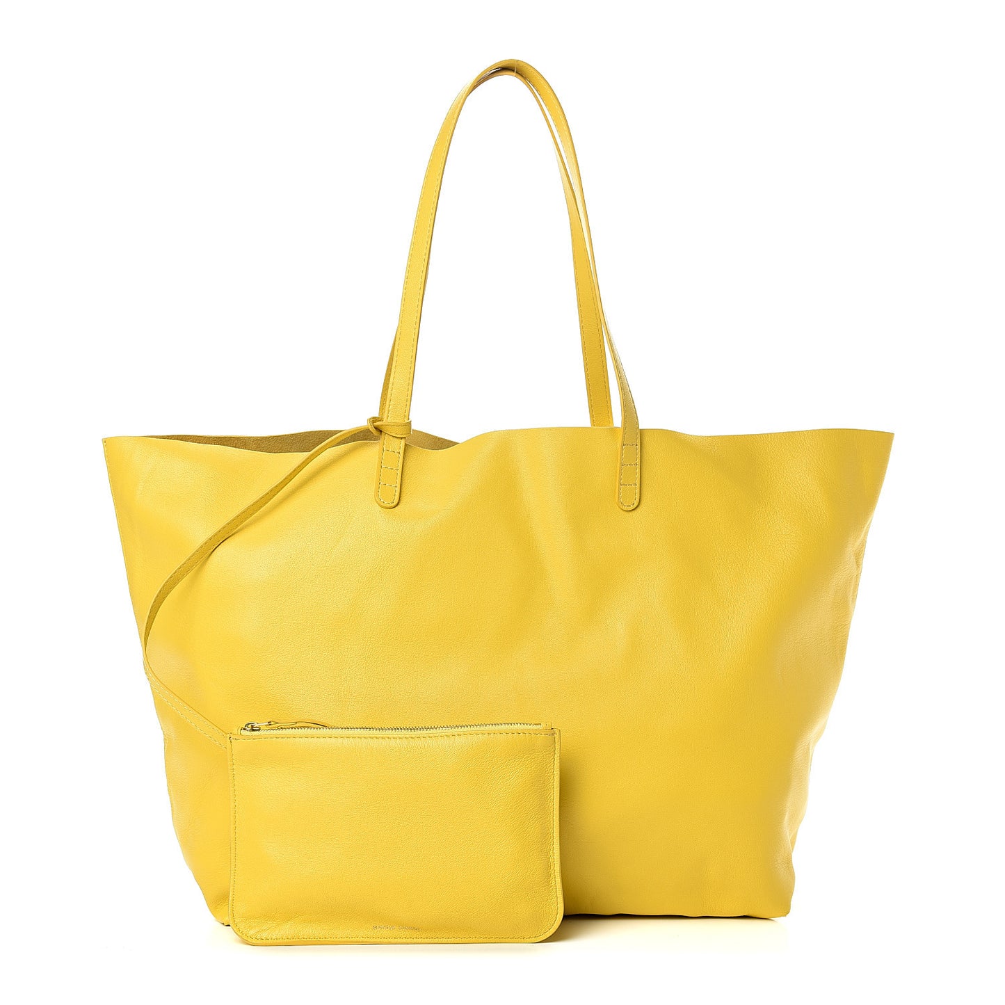 Lambskin Oversized Tote Yellow