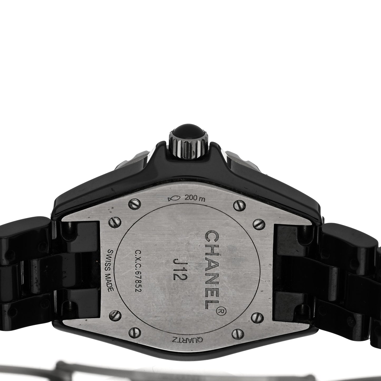 Stainless Steel Ceramic Diamond 33mm J12 Quartz Watch Black