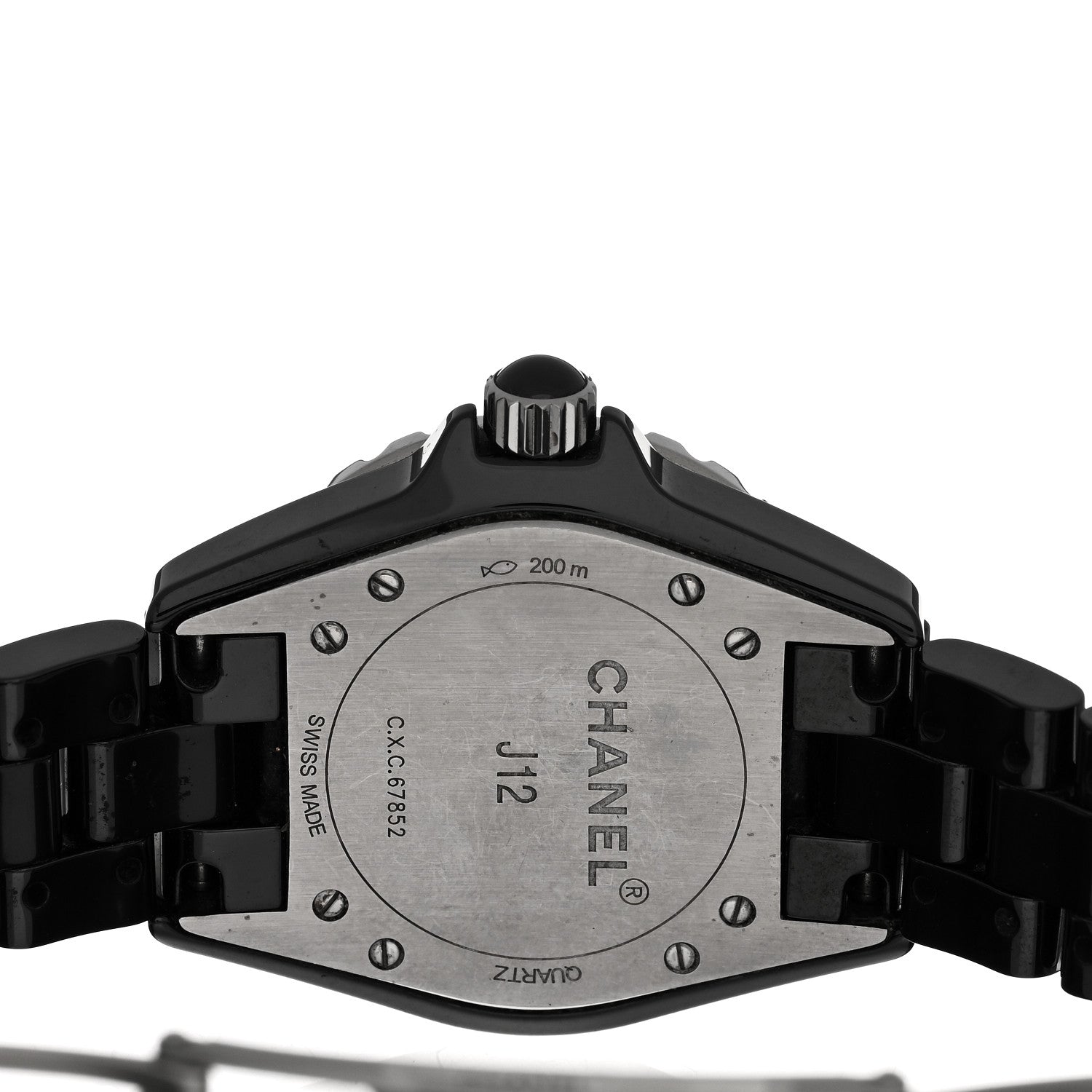 Chanel Stainless Steel Ceramic Diamond 33mm J12 Quartz Watch Black 4 of 4