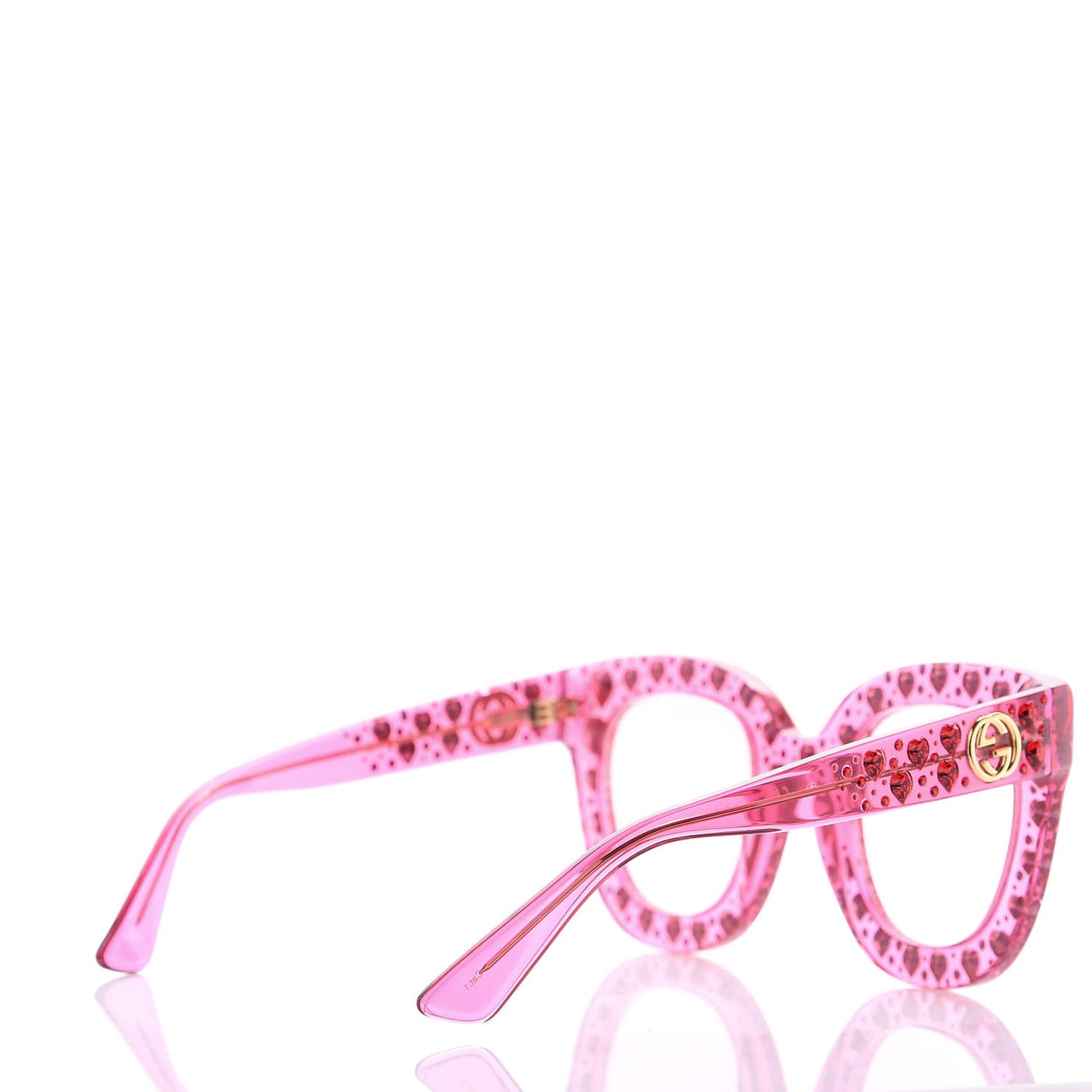 Acetate Crystal Heart GG0116S Sunglasses Fuchsia