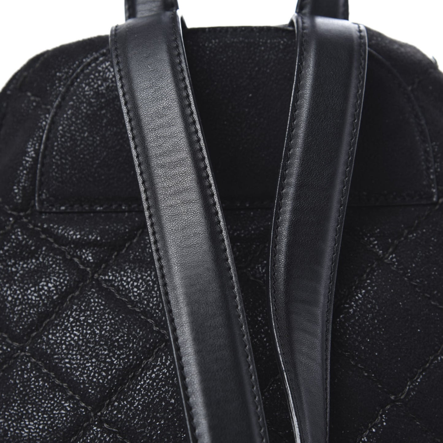 Shaggy Deer Quilted Small Falabella Backpack Black