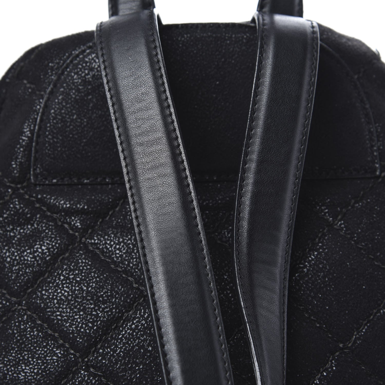 Stella McCartney Shaggy Deer Quilted Small Falabella Backpack Black 7 of 9