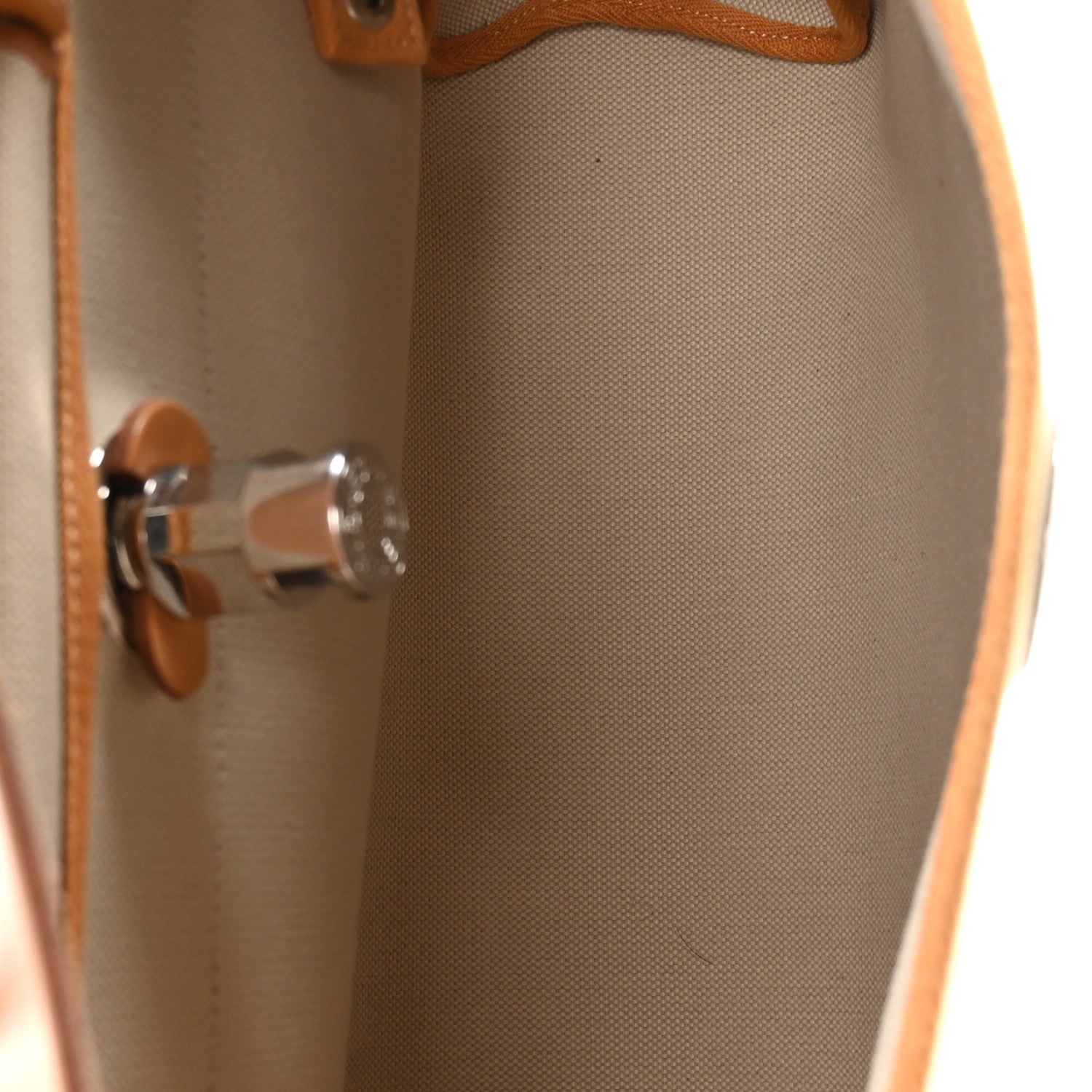 Hermes Military Toile Vache Hunter Herbag Zip Retourne 31 PM Beton Naturel 6 of 12