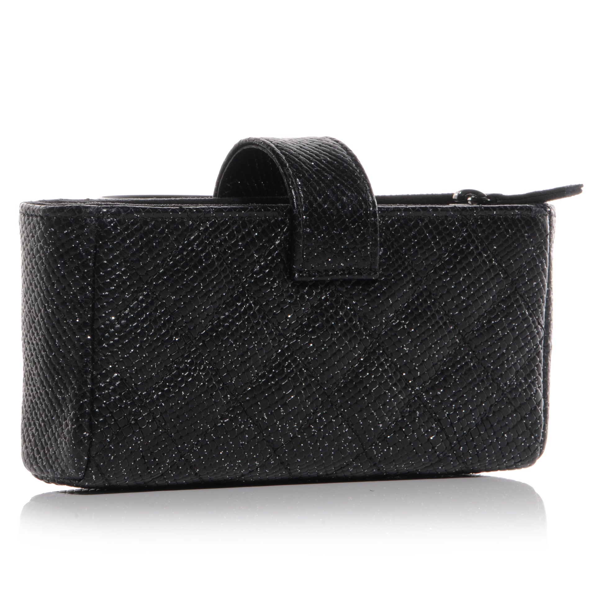 Chanel Glitter Caviar Quilted Mini Clutch Black 3 of 8