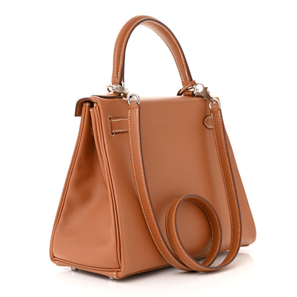 Hermes Evercolor Verso Kelly Retourne 28 Gold Rose Azalee 3 of 11