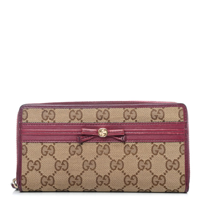 Gucci Monogram Margaux Calfskin Princy Zip Around Wallet Beige Ebony Cherry 1 of 4