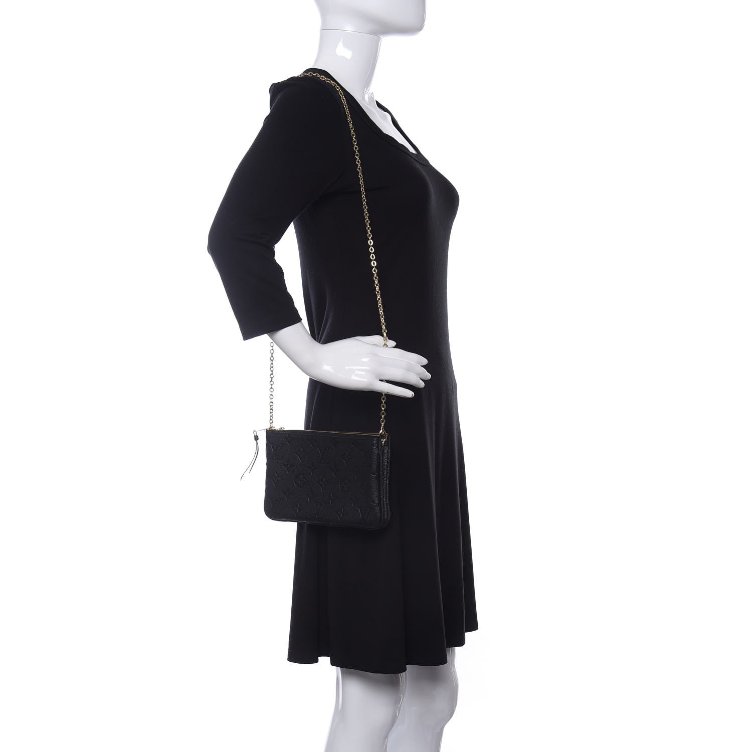 Louis Vuitton Empreinte Double Zip Pochette Black 1 of 10