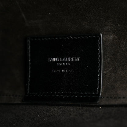 Saint Laurent Calfskin Crocodile Embossed Large Shopper Tote Black 7 of 13
