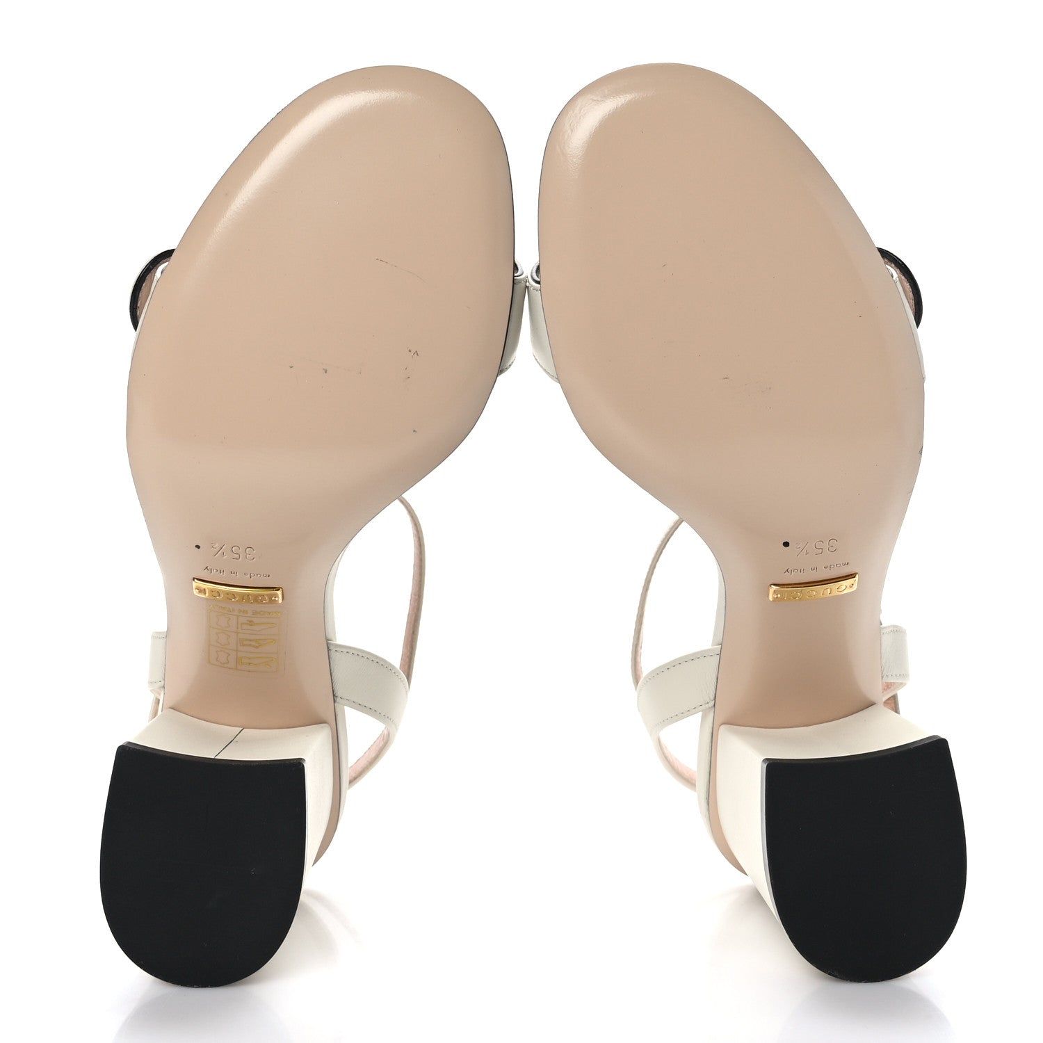 Gucci Lifford Calfskin GG Marmont Ankle Wrap 75mm Sandals 35.5 Mystic White 5 of 7