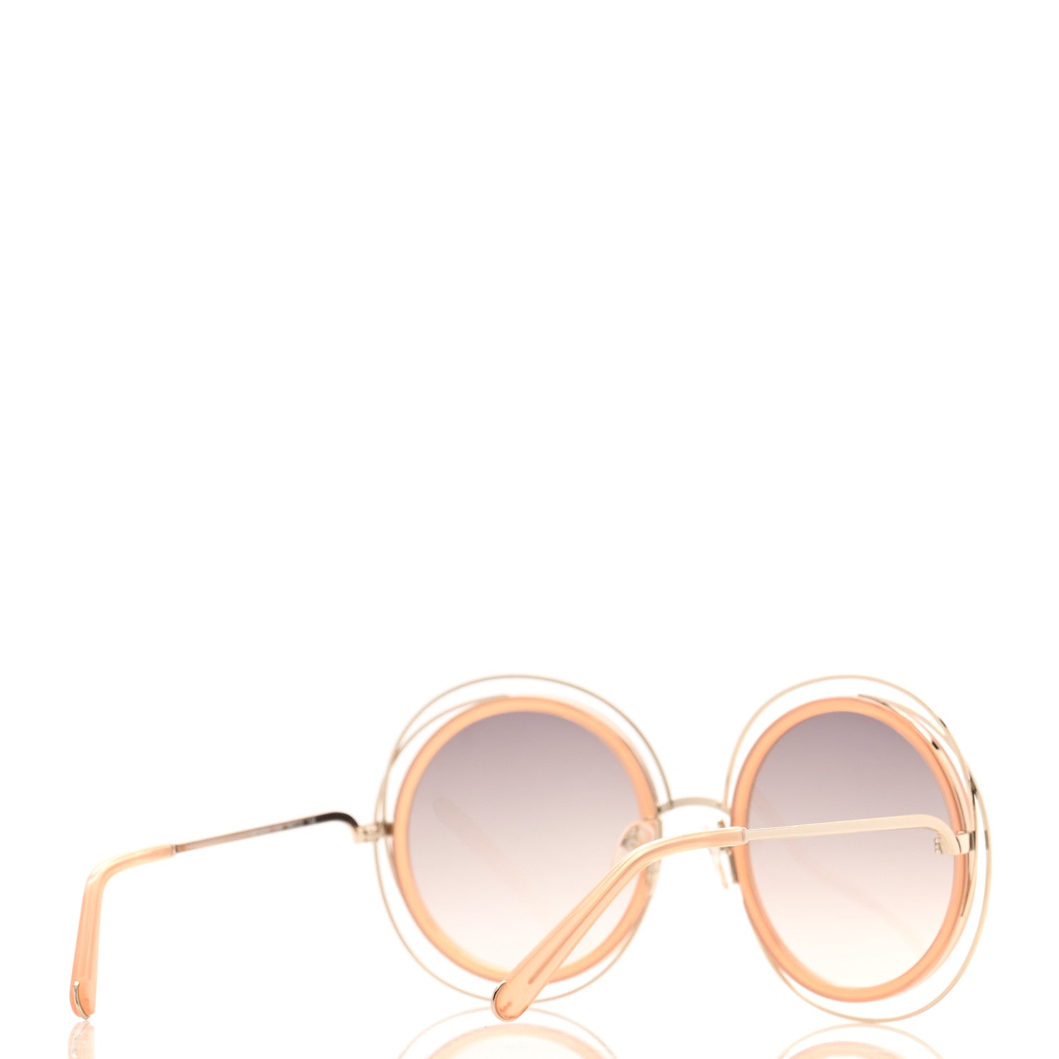 Chloe Oversized Round Carlina Sunglasses CE120S Peach Pink 4 of 7