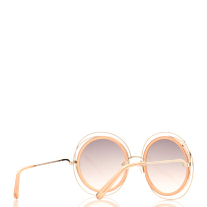 Chloe Oversized Round Carlina Sunglasses CE120S Peach Pink 4 of 7