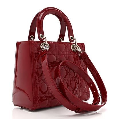 Christian Dior Patent Cannage Medium Lady Dior Red 3 of 10