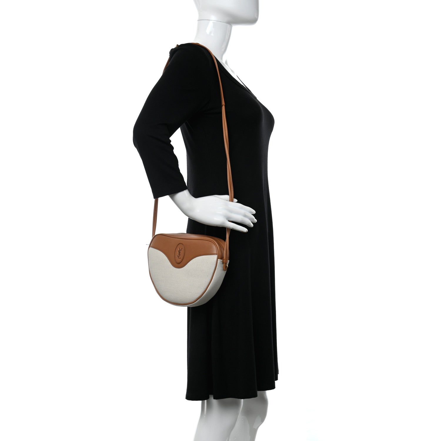 Saint Laurent Linen Calfskin Le Monogramme Coeur 2 of 12