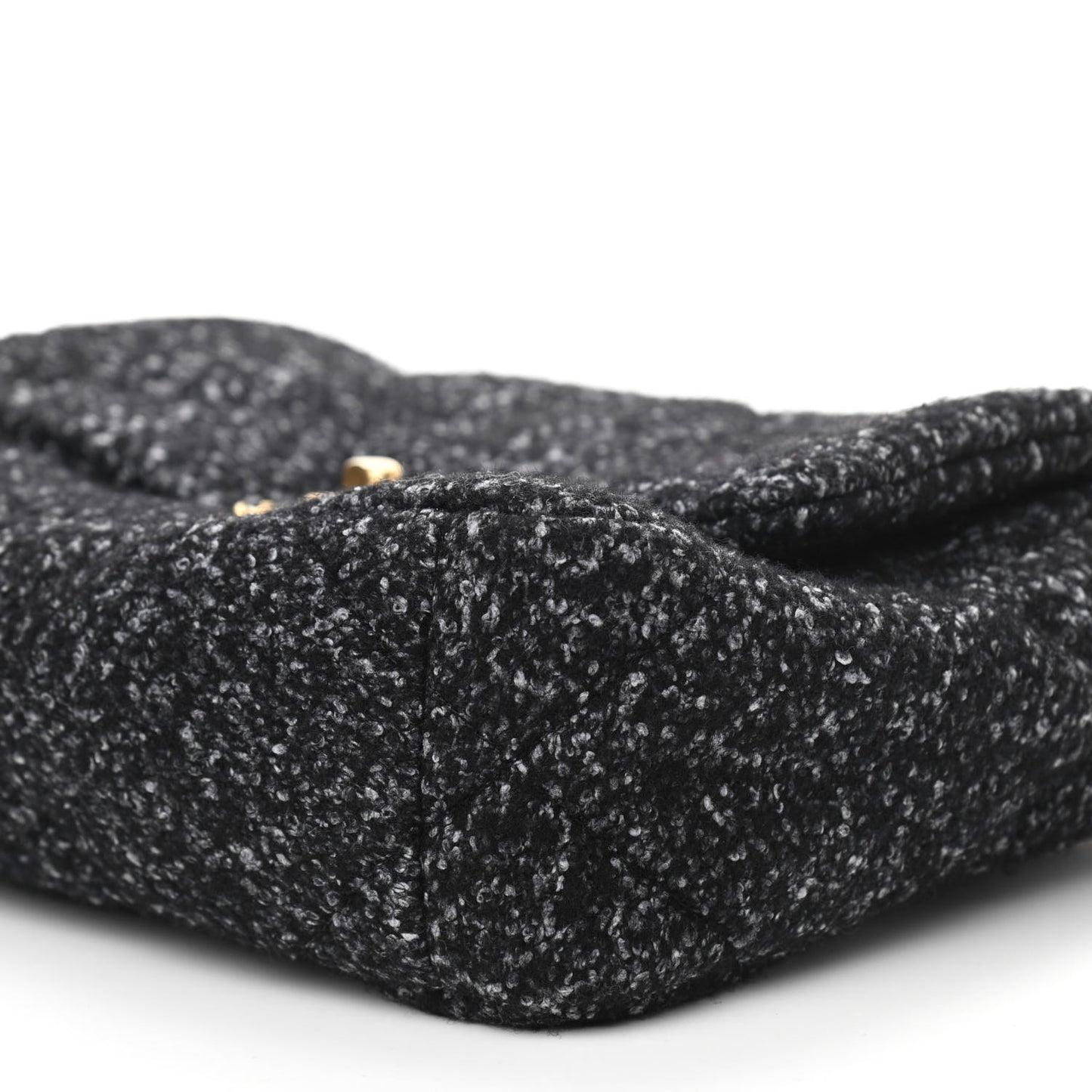 Tweed Quilted Medium Chanel 19 Flap Black Grey