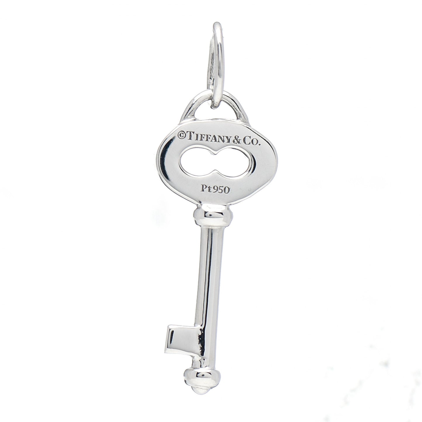 Platinum Diamond Mini Oval Key Pendant