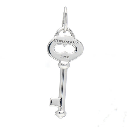 Tiffany Platinum Diamond Mini Oval Key Pendant 3 of 3
