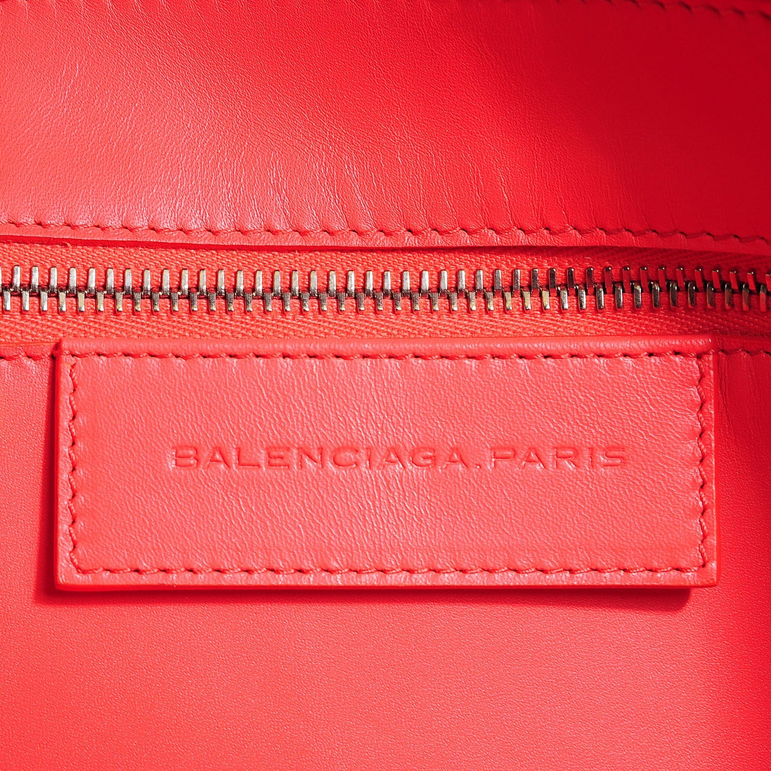 Balenciaga Calfskin Pocket Tote M Coral Black 6 of 7