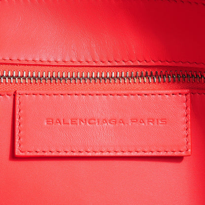 Balenciaga Calfskin Pocket Tote M Coral Black 6 of 7