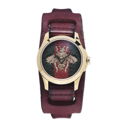 Gucci Stainless Steel Calfskin 27mm Le Marché Des Merveilles Bee Quartz Watch 1 of 5