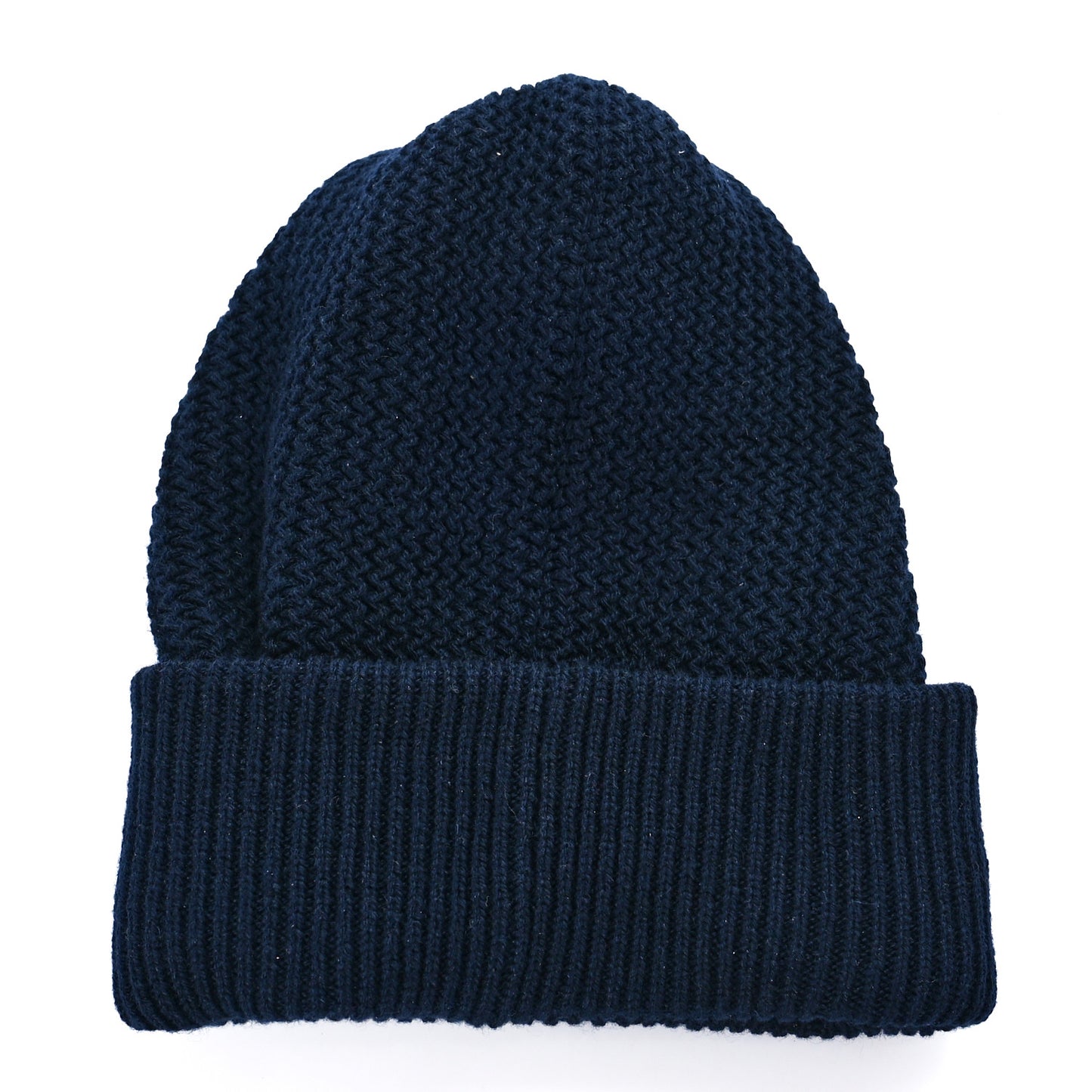 Cashmere Sequin Logo Beanie Hat Navy Silver