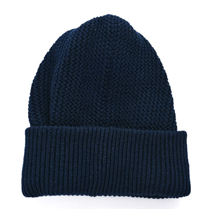 Chanel Cashmere Sequin Logo Beanie Hat Navy Silver 2 of 4