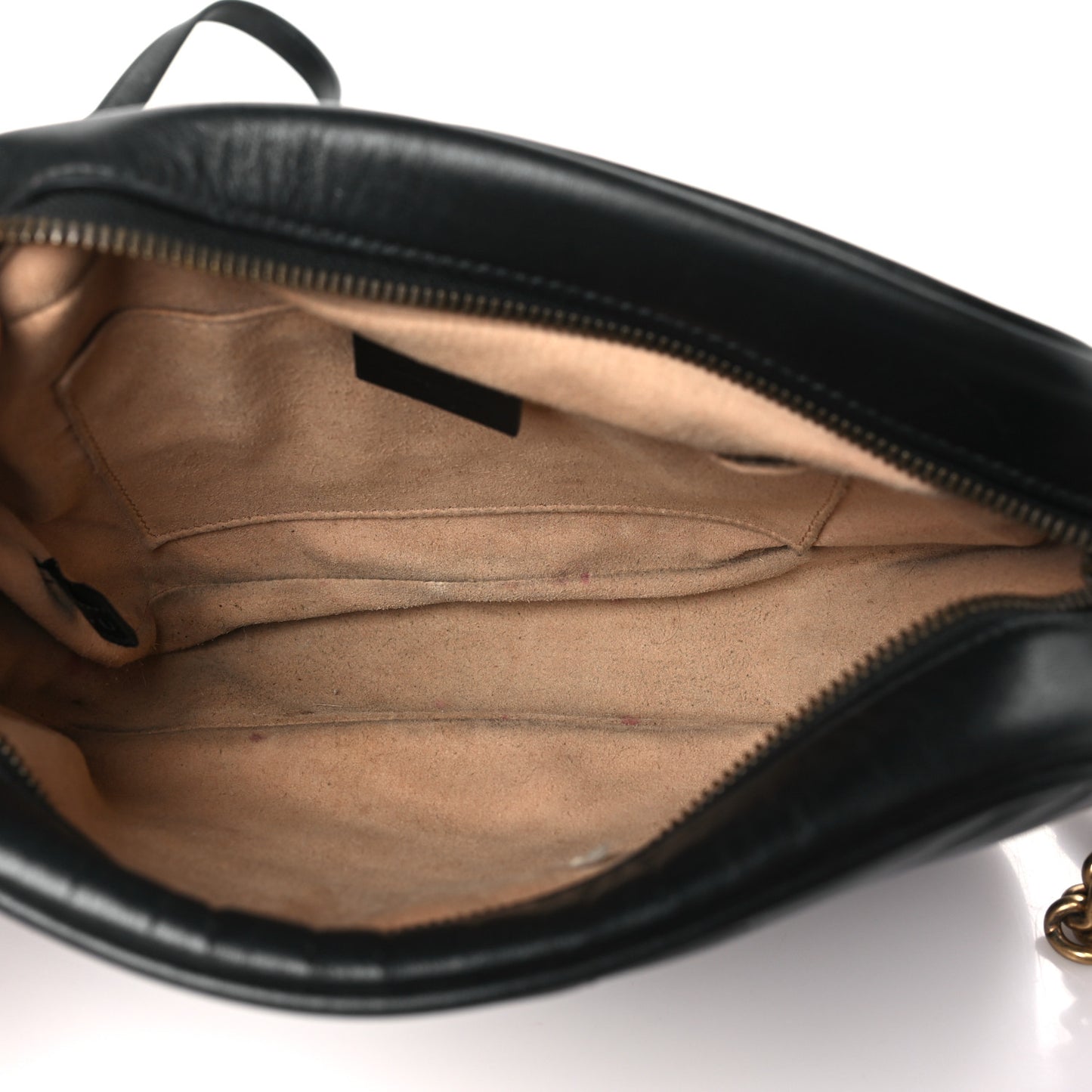 Calfskin Matelasse Small GG Marmont Chain Shoulder Bag Black