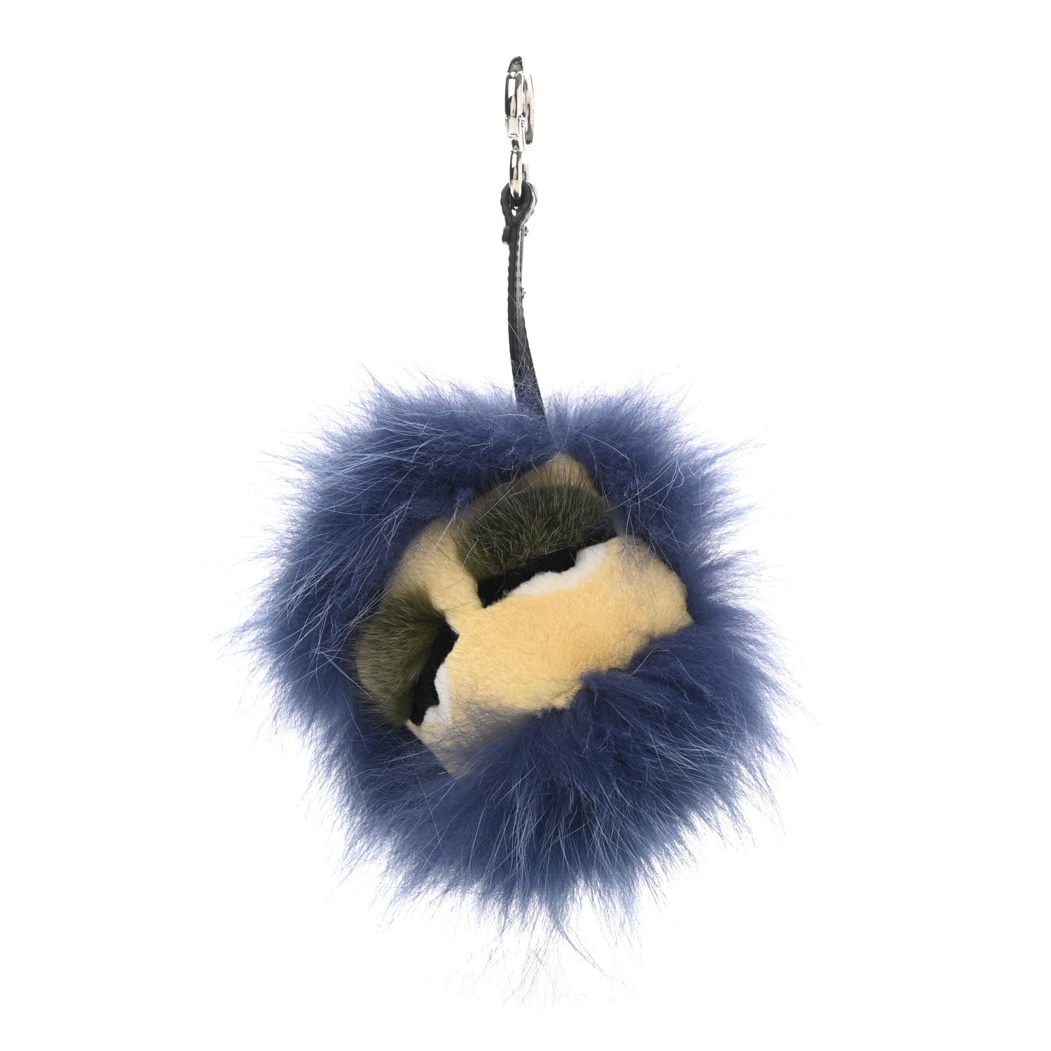 Fendi Fox Mink Rabbit Fur Vitello Flamingo Kooky Monster Bag Bug Charm Cassis Black Multicolor 1 of 5