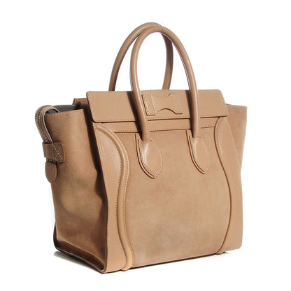 Celine Smooth Calfskin Suede Mini Luggage Camel 3 of 15