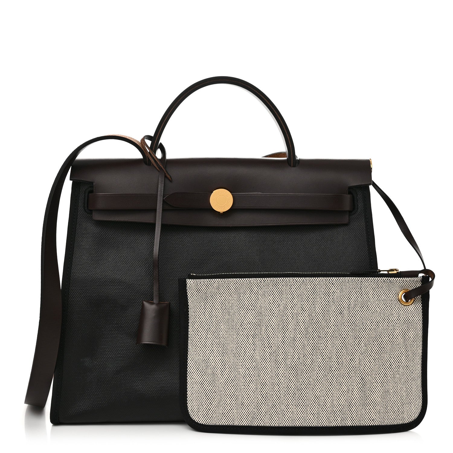 Hermes Toile H Berline Vache Hunter Herbag Zip PM 31 Black 1 of 14