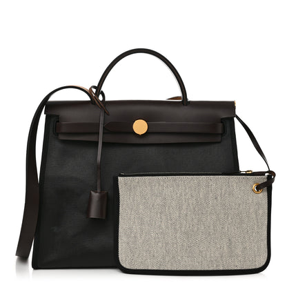 Hermes Toile H Berline Vache Hunter Herbag Zip PM 31 Black 1 of 14