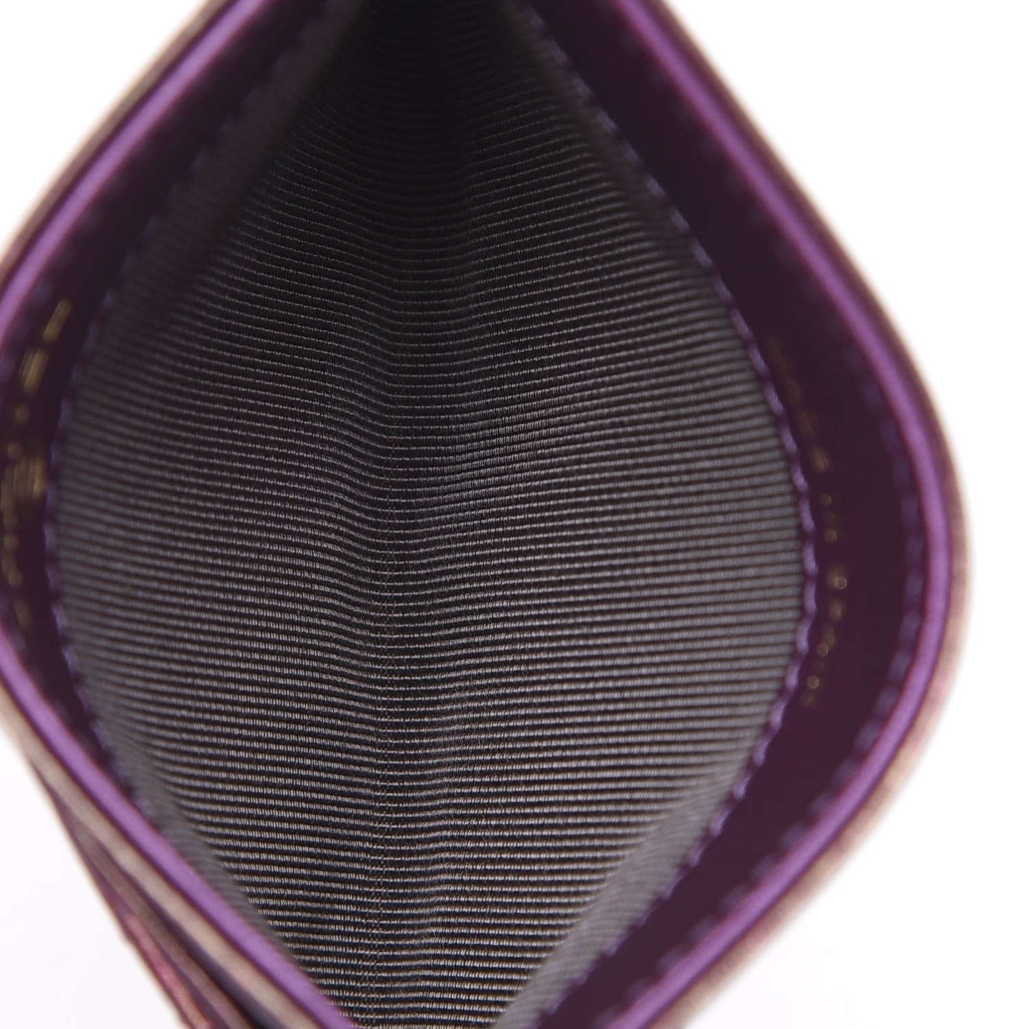 Chanel Iridescent Lambskin Quilted Card Holder Purple 5 of 9