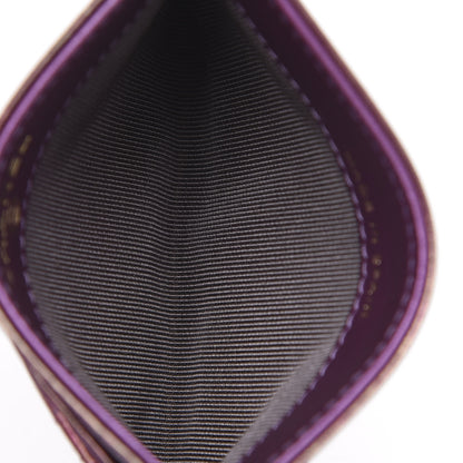 Chanel Iridescent Lambskin Quilted Card Holder Purple 5 of 9