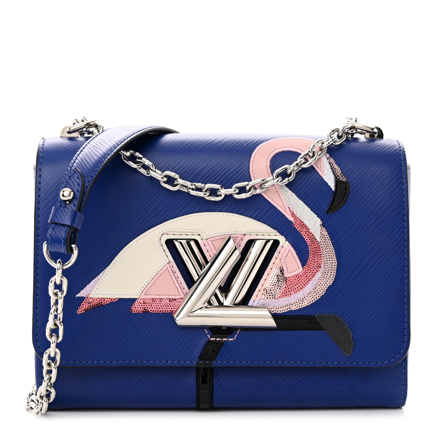 Louis Vuitton Epi Flamingo Twist Shoulder Bag MM Blue 1 of 12